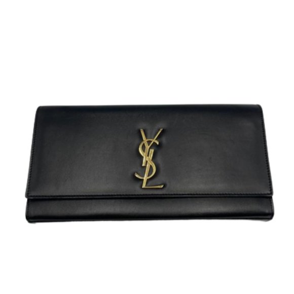 Yves Saint Laurent Handbags - Saint Laurent Kate Calfskin Leather Clutch Handbag